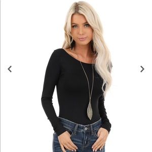 {Limelush} black long sleeve stretchy leotard NWOT